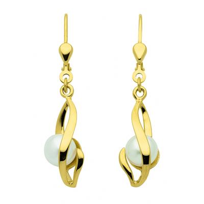 Paar Ohrhänger ADELIA´S "Damen Goldschmuck", gold, Ohrringe, Damen, Damen, Gold, 333 Gold mit Süßwasser Zuchtperle Goldschmuck für Damen