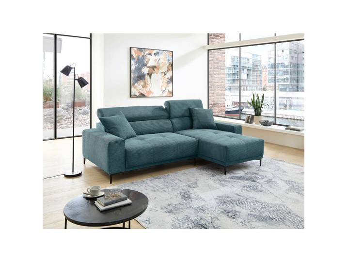 Livetastic Ecksofa, Petrol, Metall, Uni, Füllung: Schaumstoff, Ottomane rechts, L-Form, 250x183 cm, Liegefunktion, seitenverkehrt erhältlich, USB-Anschluss, elektrischer Sitzvorzug, USB-C-Anschluss, Wohnzimmer, Sofas & Couches, Wohnlandschaften, Ecksofas