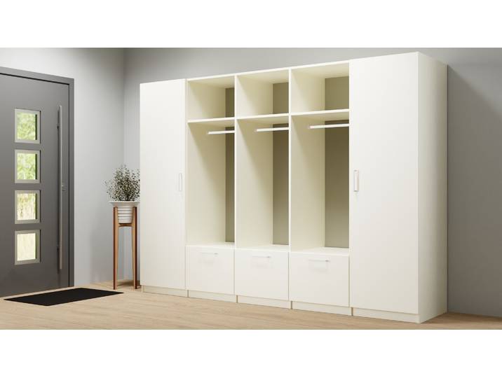 Breiter Kleiderschrank nach Maß Premium Dekore Creme