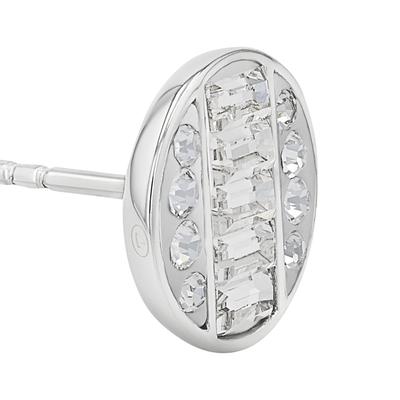 Paar Ohrstecker TOM TAILOR "Kreis", edelstahlfarben, kristallweiß, kristallweiß, Ohrringe, Damen, Edelstahl, mit Preciosa Crystal