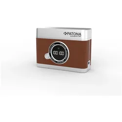 Patona Retro Dual Charging Sony NP-FW50 (Kamera Akku Ladegerät), Kamera Stromversorgung, Braun, Grau