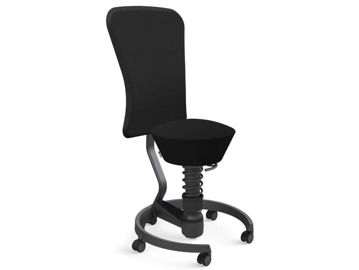 AERIS SWOPPER MIT ROLLEN UND LEHNE - Swopper Low Wollmischung Schwarz