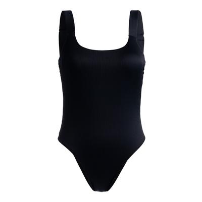 Badeanzug ROXY "Rib Roxy Love The Spinner", Damen, Gr. XS, grau (anthrazit), Obermaterial: 91% Nylon, 9% Elasthan., Badeanzüge Badeanzug