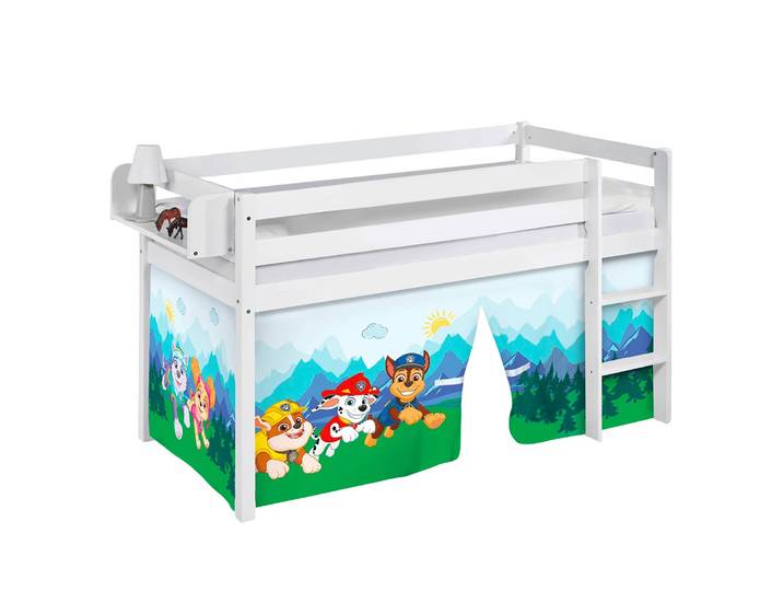 Lit mezzanine Pat’Patrouille I 90 x 200cm Blanc/Bleu clair Avec échelle