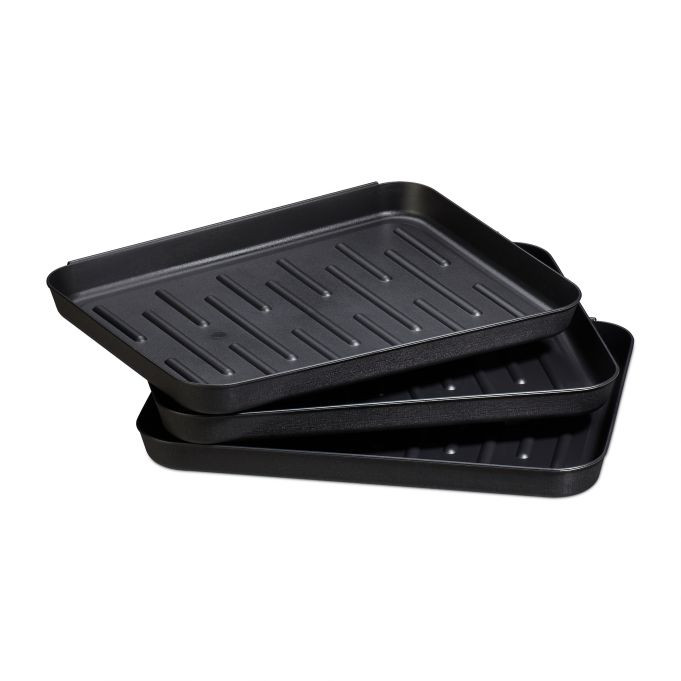 Relaxdays Set van 6 Schoendroogbakjes, Zwart