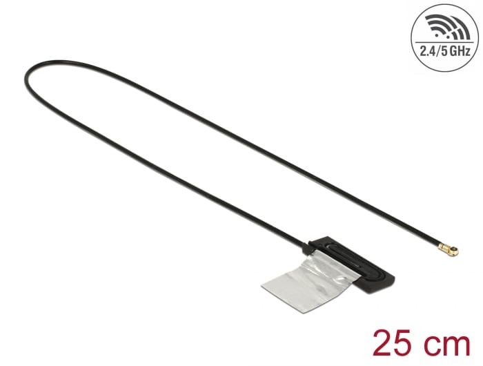 Delock Dualband WLAN WiFi 6 Antenne I-PEX Inc., MHF 4L Stecker 1 dBi 25 cm CCD
