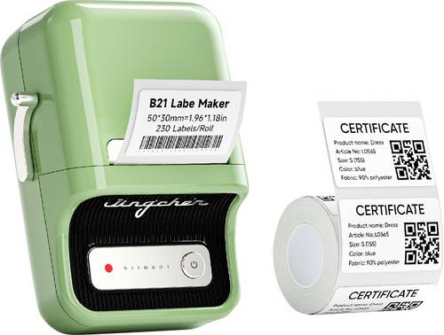 NIIMBOT B21 Pro Wireless Fotodrucker Schwarz-Weiß Druck-Auflösung: 300 x 300 dpi Grün