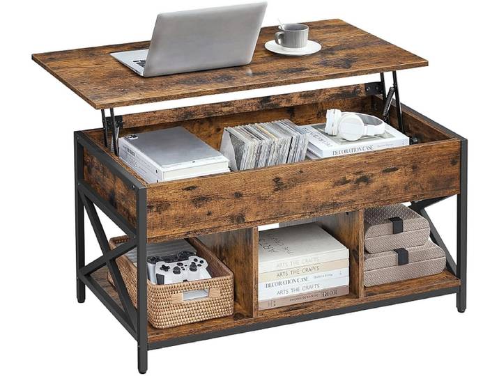 SONGMICS Couchtish RUSTIK 50x100x62cm vintage braun