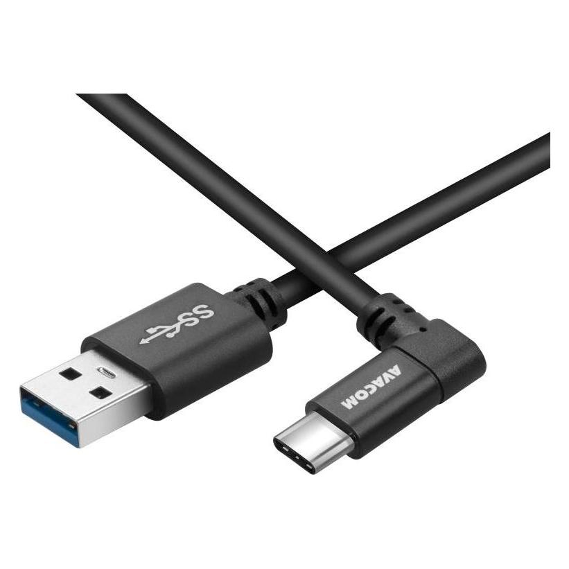 Avacom datov?? a nab??jec?? kabel USB - USB Type-C,, konektor v??hlu 90??,??ern?? (1 m, USB 3.2 Gen 1, 15 W) (DCUS-TPCLR-10K)