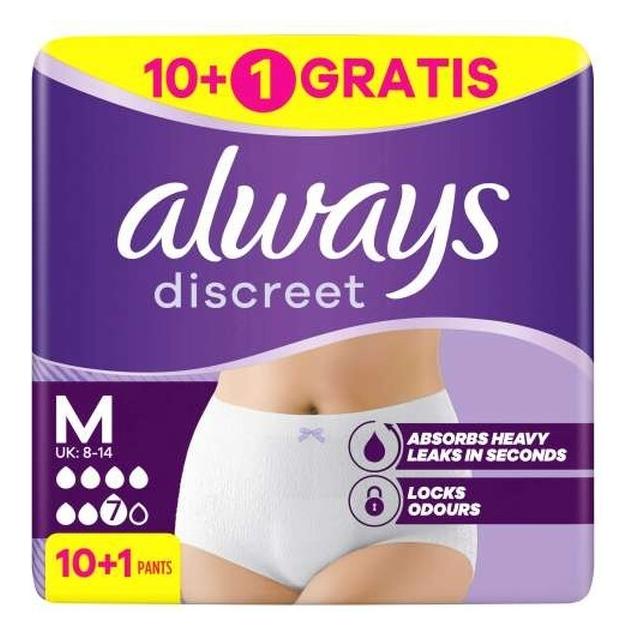 Always Multipack 5x Discreet Inkontinenz-Höschen Für Frauen, M, 11 Stück (473002_5er)