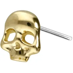 14 Karat Gold Aufsatz mit Titan Push Pin TOTENKOPF