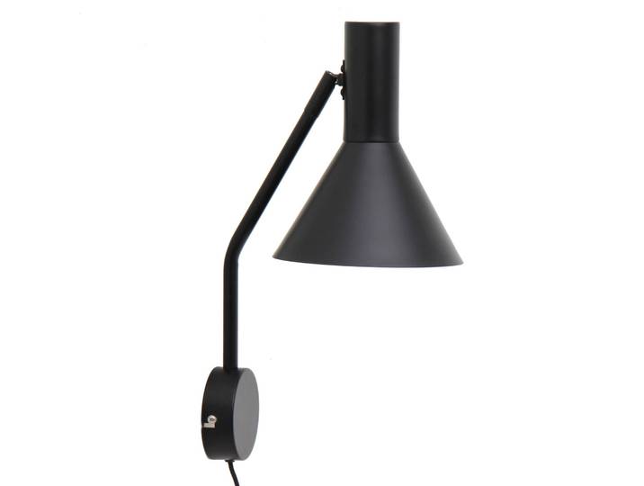 Design wandlamp Lyss, zwart, Woon-/ Eetkamer, metaal, Design, Wandlamp design