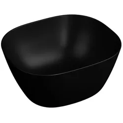 VitrA Plural Aufsatzschale 7811B483-0016 45 x 38 x 13,5 cm, schwarz matt, hoch, rechteckig, ohne Überlauf/Hahnloch