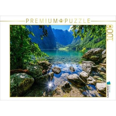 CALVENDO Puzzle Obersee mit Fischunkelalm in der Ferne | 1000 Teile Lege-Größe 64x48cm Foto-Puzzle für glückliche Stunden
