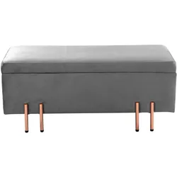 En.Casa, Sitzbank, Sitztruhe Dals Samt 100x40x42 cm Grau (100 cm)