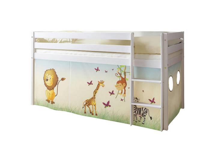 Livetastic Hochbett, Mehrfarbig, Weiss, Holz, Kiefer, vollmassiv, 90x200 cm, nur für Rollroste geeignet, Baby- und Kindermöbel, Kinderzimmer & Jugendzimmer, Kinderbetten, Hochbetten