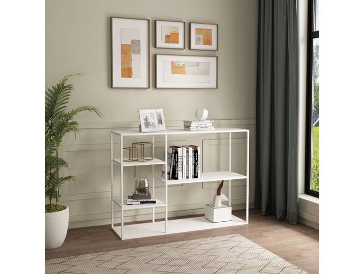 Étagère autoportante Isojoki métal 120 x 35 x 87 5 cm blanc