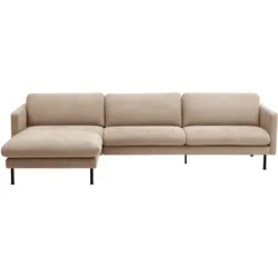 Ecksofa Nathan in Beige Flachgewebe