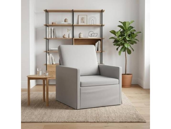 Sessel Wolkengrau 70 x 81 x 82 cm Stoff Kissenrücken-Design,Metallrahmen,100% Polyester,Schaumstoffpolsterung,Armlehnen,Wohnzimmer