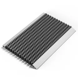 Fußmatte außen alu mit Bürsten grau, Schmutzfangmatte 40 x 60 cm, Fußmatte Aussenbereich