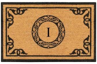 "A1 Home Collections Natural Coir and thick PVC backing Geneva Floral Anti-Shed Front Doormat 24"" x 39"""