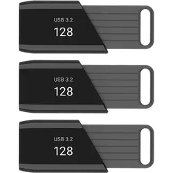 PNY ATTACH X USB 3.2 128GB PACK X3 (128 GB, USB-A), USB Stick, Schwarz