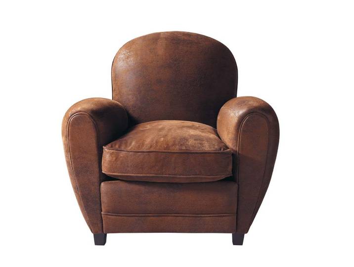 Brauner Clubsessel mit Vintage-Look