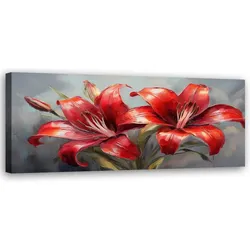 WANDBILD rote lilien blumen pflanzen natur