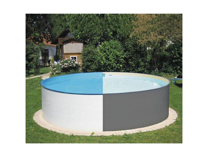 Stahlwandpool-Set rund Steely mit Leiter und Pumpe D: 350cm