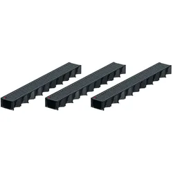 3x1m ACO Self® Hexaline 2.0 Entwässerungsrinne mit Stegrost Stahl verzinkt, anthrazit pulverbeschichtet
