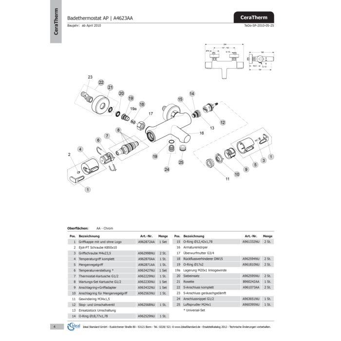 Ideal Standard Anschlagring für Mengenregelgriff A962563NU