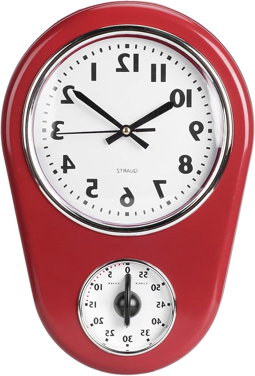 Allecto Grote Wandklok - Digitaal - Vintage - Zwart