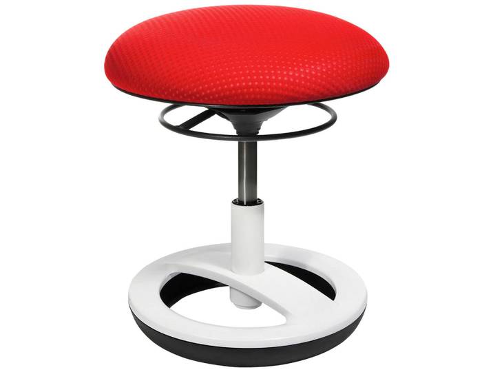 Xora Drehhocker, Rot, Schwarz, Weiß, Kunststoff, rund, 38.5x38-46x38.5 cm, Stoffauswahl, Wippfunktion, Sitzfläche 360° drehbar, Esszimmer, Stühle, Hocker