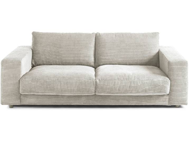2-Sitzer 3C CANDY Enisa softig und legeres Big-Sofa, bequem und komfortabel , grau (hellgrau), B:230cm H:85cm T:127cm, 88% Polyester, 12% Polyacryl, Sofas, 2-Sitzer, Zeitloses und stylisches Loungemöbel, in Breitcord