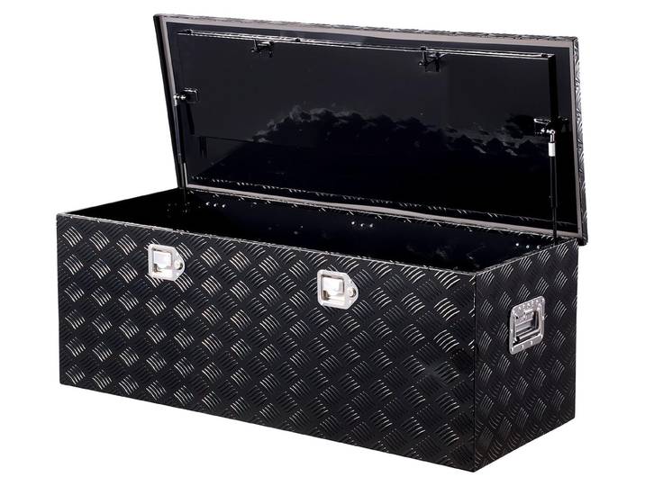 Caisse à outils VEVOR en aluminium pour le plateau de chargement avec poignée latérale et clés de verrouillage\, caisse à outils de rangement pour remorque pick-up camping-car (1219\,2 x 495\,3 x 444\,5 mm) Noir