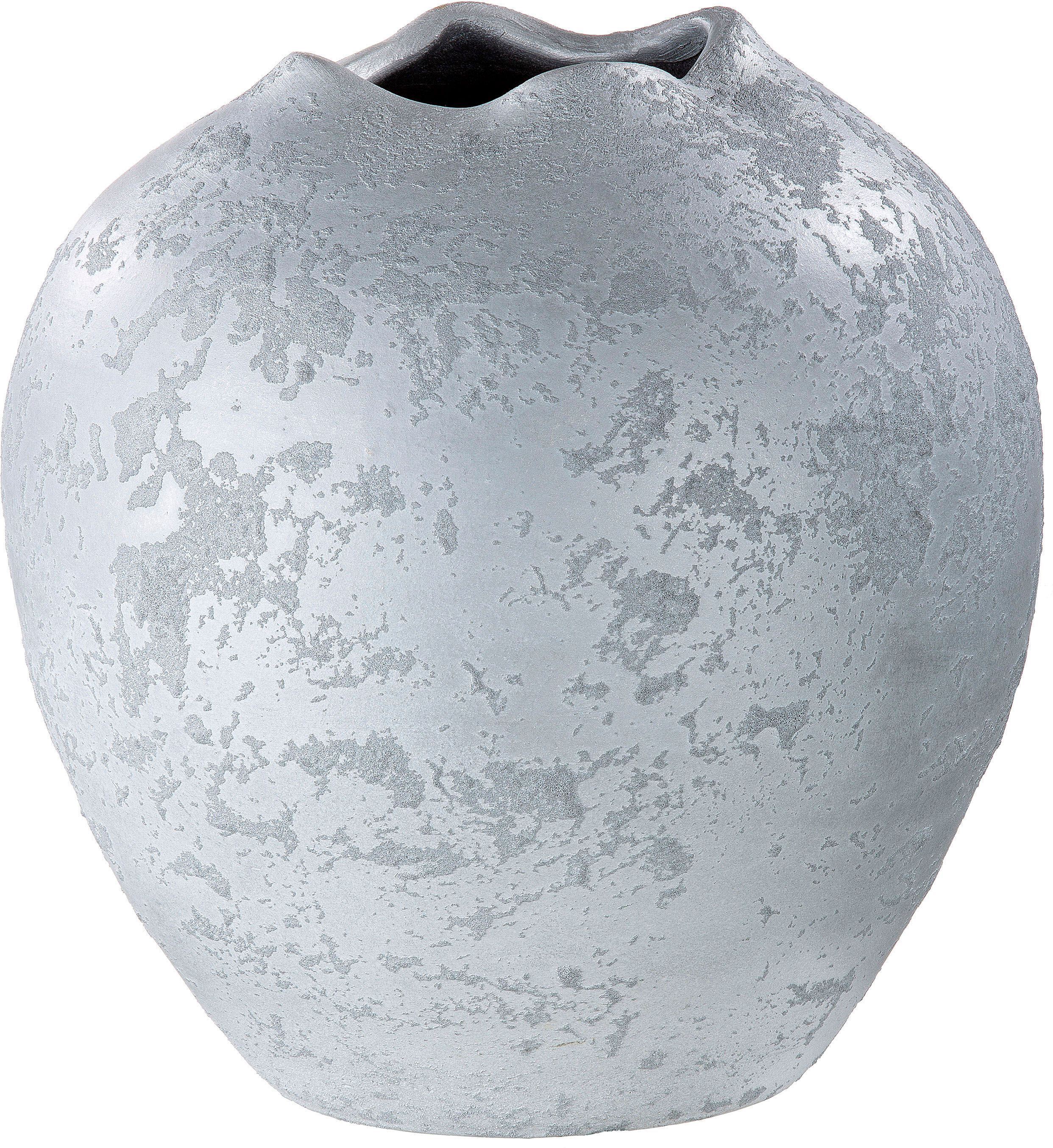 Tischvase GILDE "Barcelos, Höhe ca. 29 cm", silber (silberfarben), H:29cm Ø:29cm, Keramik, Vasen, Tischvase, dekorative Vase aus Keramik, Blumenvase