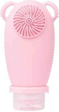 United Silicone Travel Lotion Dispenser Bottle With Wash Brush Shampoo Cosmetic Squeeze Bottle light Pink