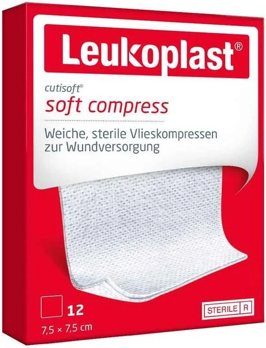 Leukoplast Cutisoft Vlieskompr.steril 7,5x7,5 cm 12 St Verband