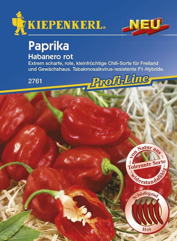 Kiepenkerl Paprika Habanero rot Capsicum chinense, Inhalt: 7 Korn
