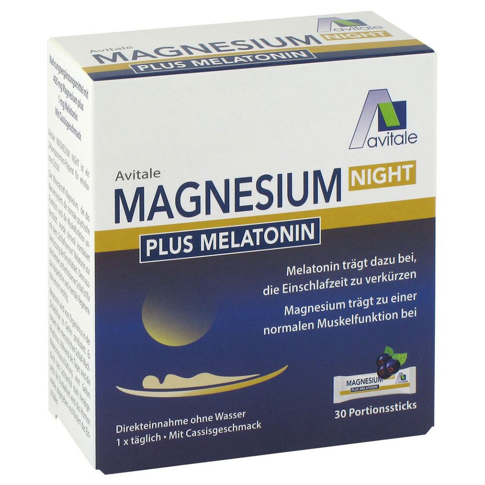 Magnesium Night plus 1 mg Melatonin Direktsticks 30 St Pulver