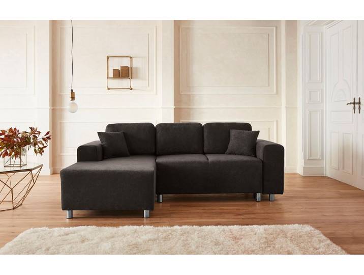 Home affaire Ecksofa Györ, L-Form, wahlweise mit Bettfunktion und Bettkasten incl. 2 Zierkissen