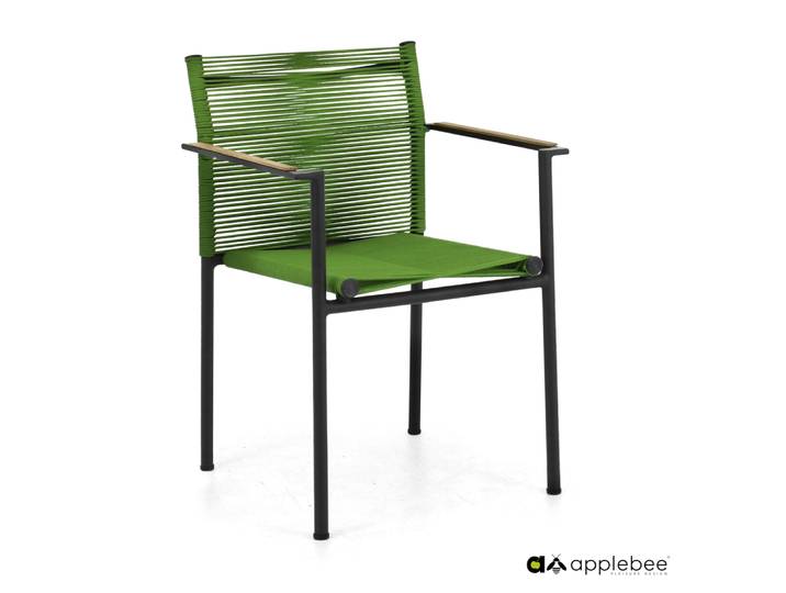 2er Set Apple Bee Jakarta Dining Armstuhl Aluminium/Rope