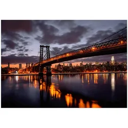 FOTOTAPETE Brücke Stadt Blau 150x105 cm