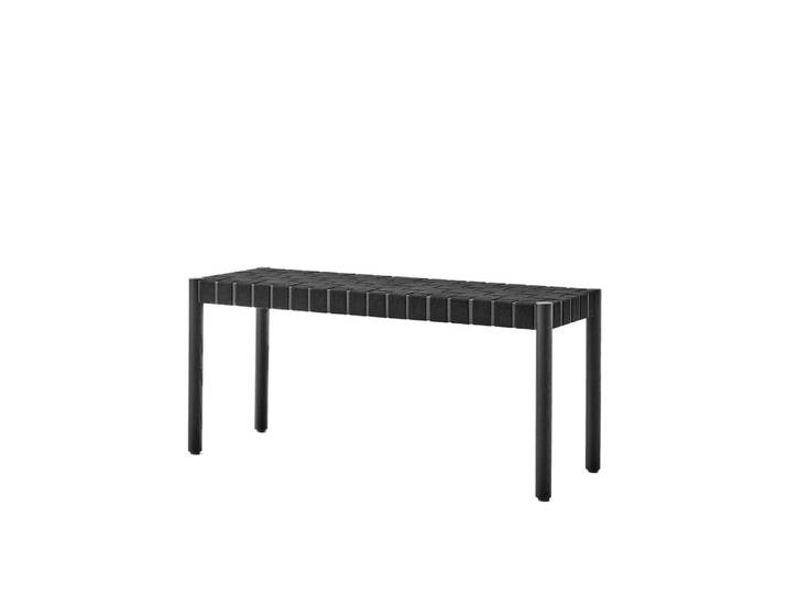 &Tradition Banc Betty TK4 black, assise en ruban de lin tressé noir