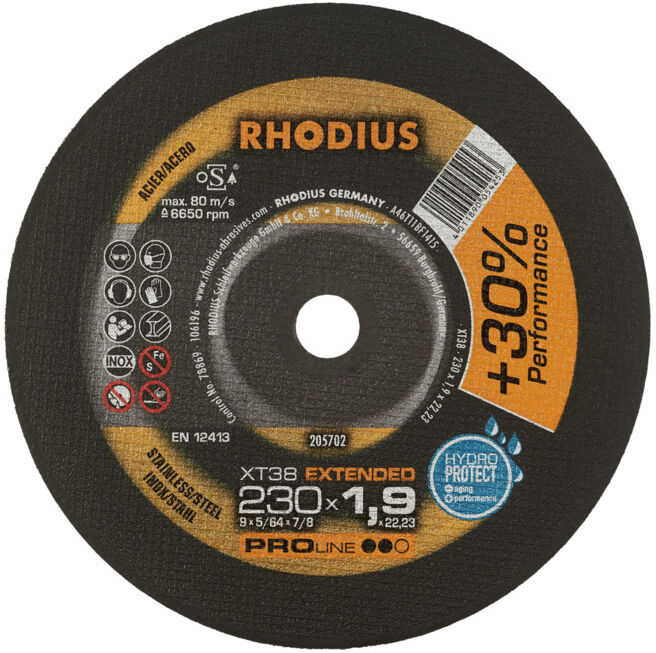Disque de tronçonnage extra-fin Rhodius XT38 (205702)