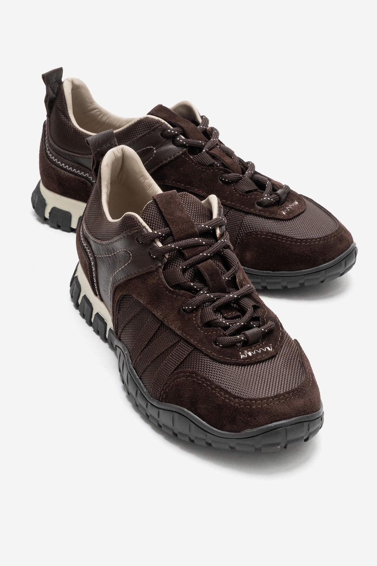 Forever & Always Fiera Leder-Mesh-Sneaker - Braun