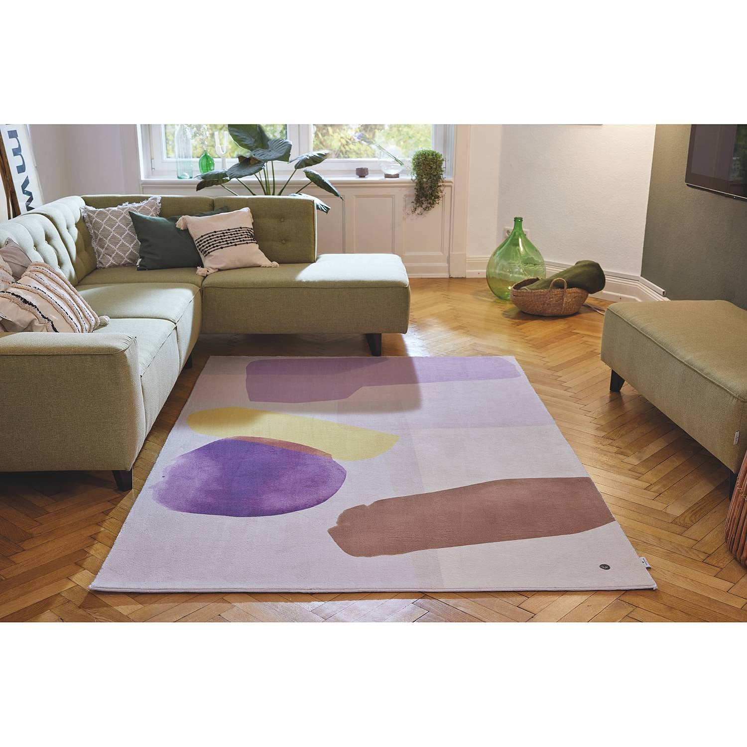 home24 Laagpolig vloerkleed Shapes Three Meerkleurig B: 140 cm, L: 200 cm