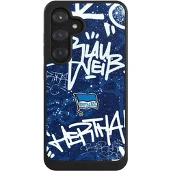 Nivocase Hülle für Samsung Galaxy S25 Handyhülle NIVOcore Case Schwarz Graffiti Hertha BSC Offizielles (Samsung Galaxy S25), Smartphone Hülle, Schwarz