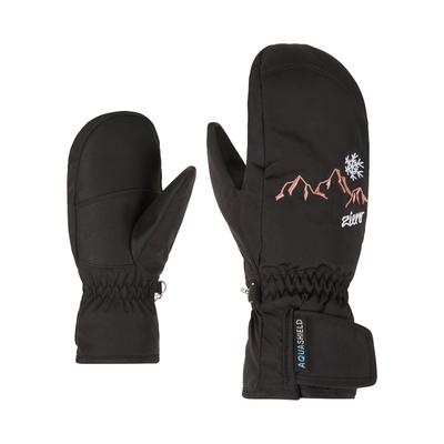 Fäustlinge ZIENER "LAILLANI-Z AS MITTEN", Mädchen, Gr. 4, schwarz, Polyester, Handschuhe Fäustlinge