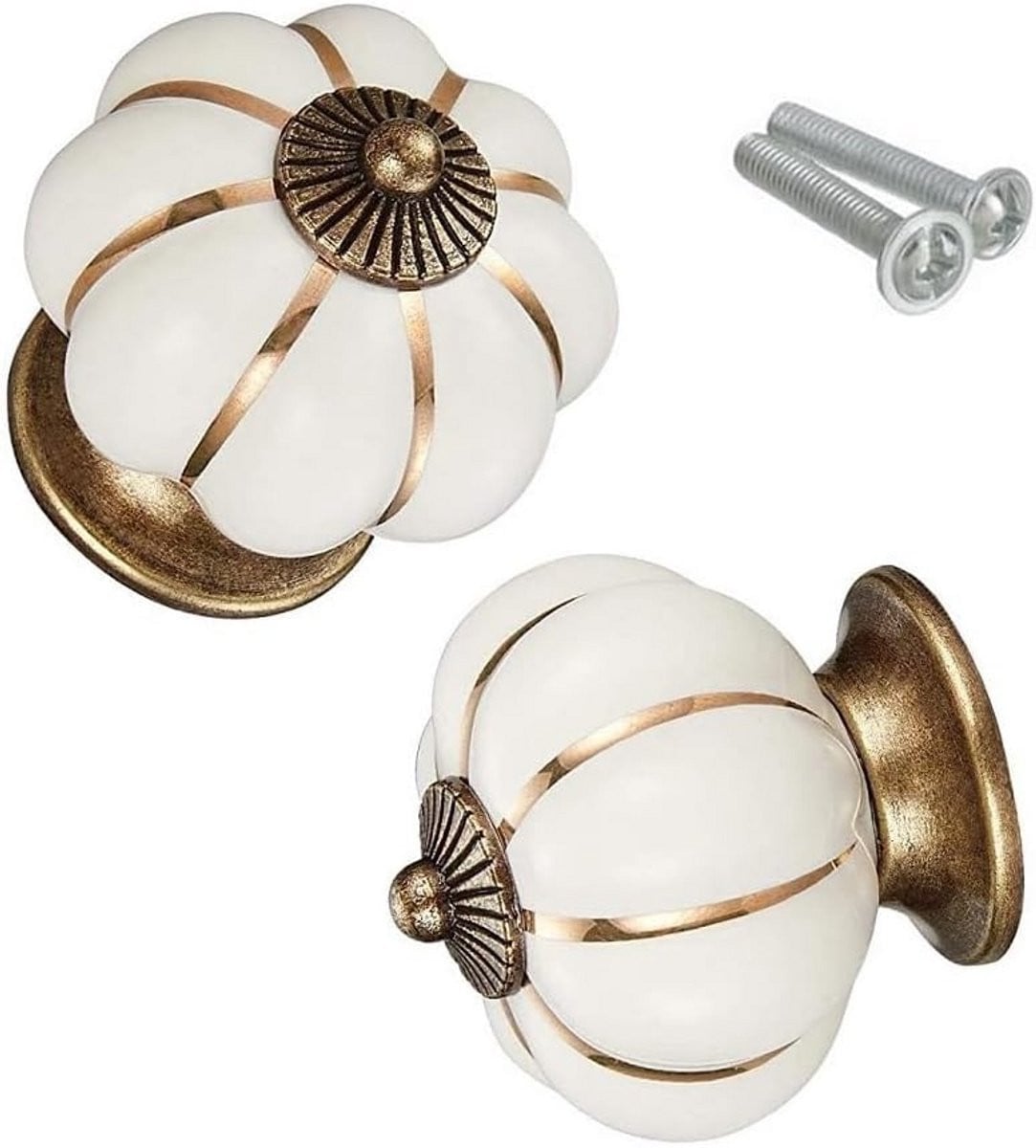 2 x Keramieken Vintage Kastknoppen